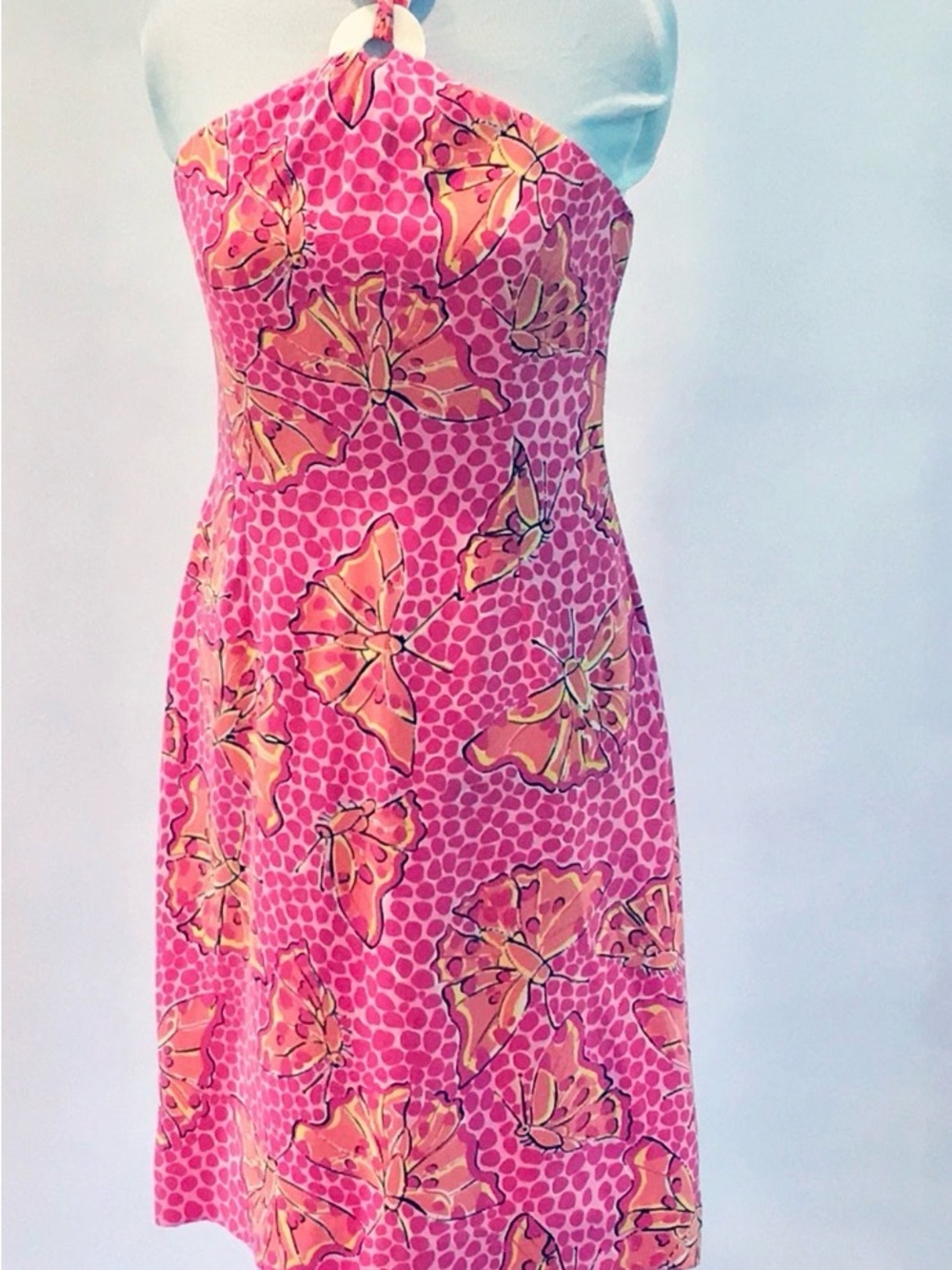 Lilly Pulitzer Pink & Yellow Floral Strapless Dress